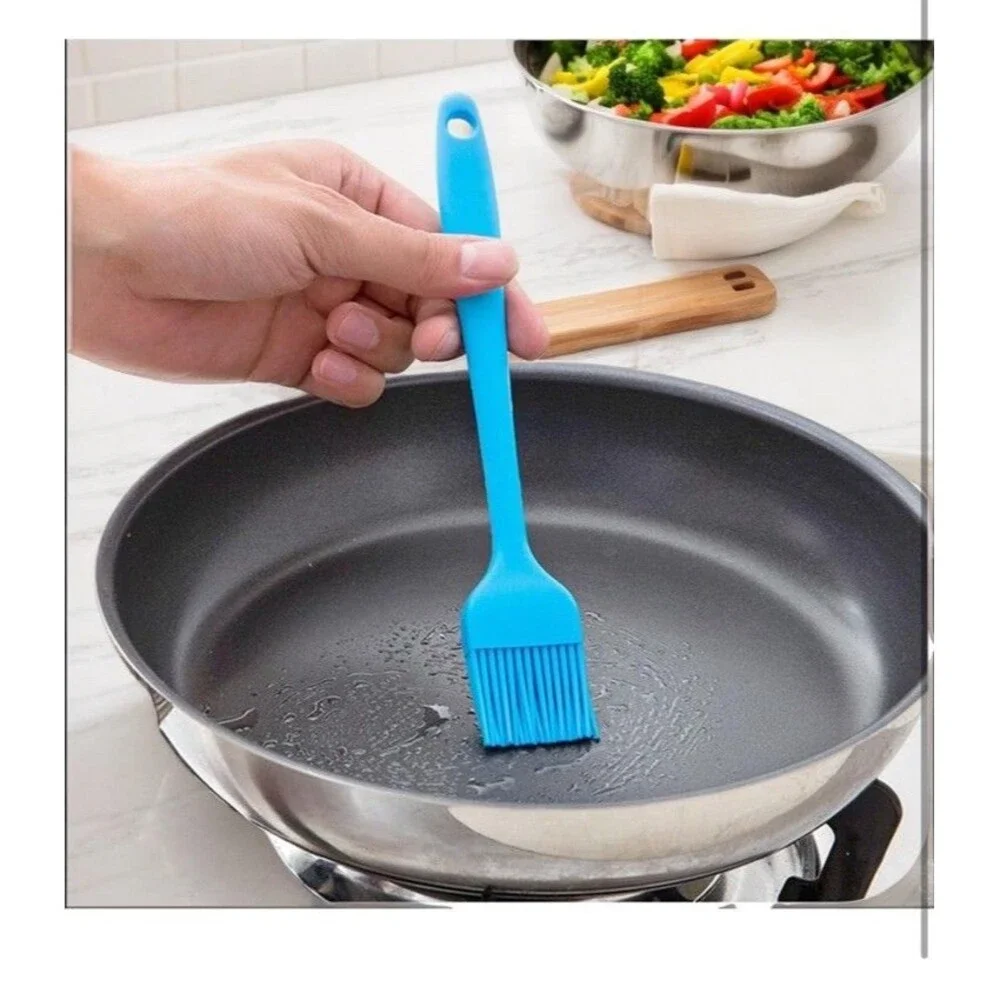 2pcs Silicone Basting Pastry Brush Heat Resistant Food Cooking Brush For Oil Sau